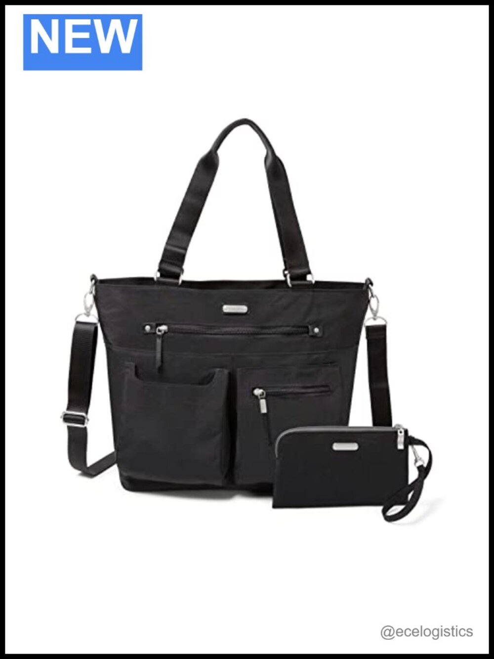 Baggallini Any Day Tote with RFID Phone Wristlet - Nylon Travel Tote with